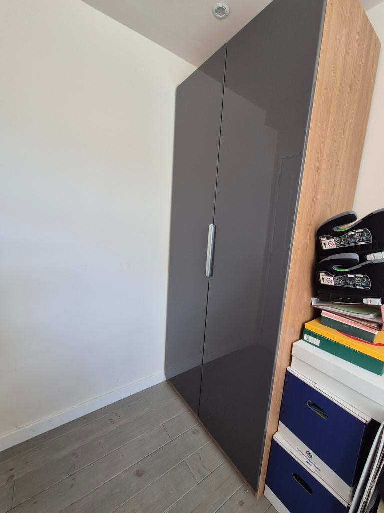 Pax kast met hoogglans deuren., Ophalen, 200 cm of meer, 50 tot 100 cm, Zo goed als nieuw