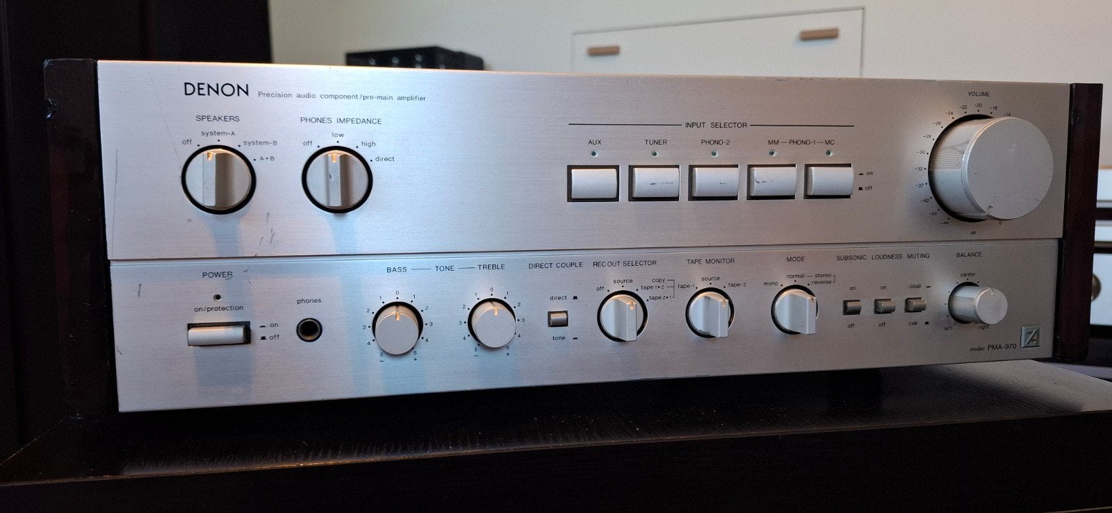 DENON PMA 970 versterker vintage klasse A, Gebruikt, Denon, Ophalen of Verzenden, 60 tot 120 watt