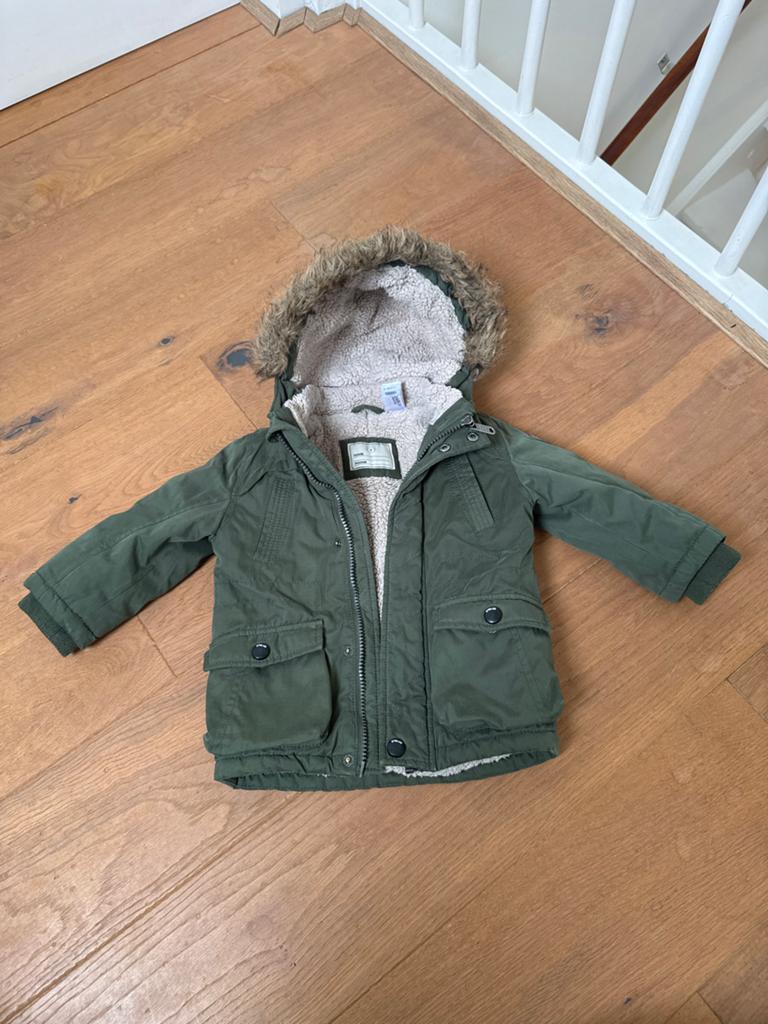 Warme winterjas maat 80, Kinderen en Baby's, Babykleding | Maat 86, Ophalen, Zo goed als nieuw, Jongetje of Meisje, Jasje