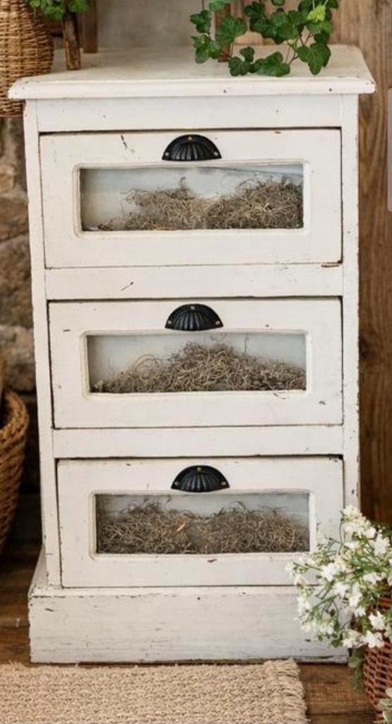Sleetse brocante ladenkast, Ophalen, 50 tot 100 cm, 3 of 4 laden, Minder dan 100 cm