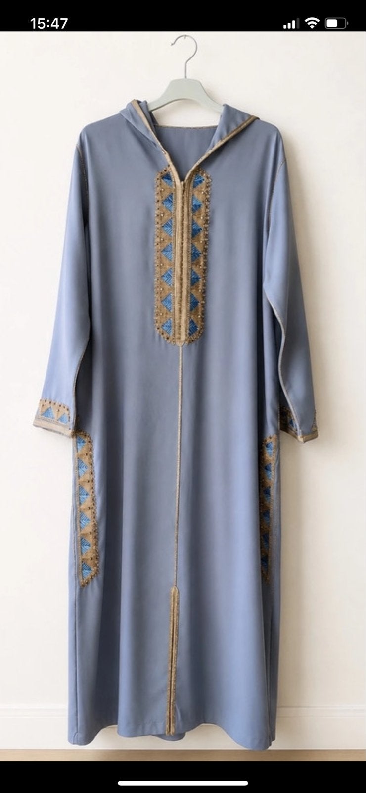 Mooie Marokkaanse jelaba maat 46/48, Blauw, Maat 46/48 (XL) of groter, Ophalen of Verzenden, Zo goed als nieuw