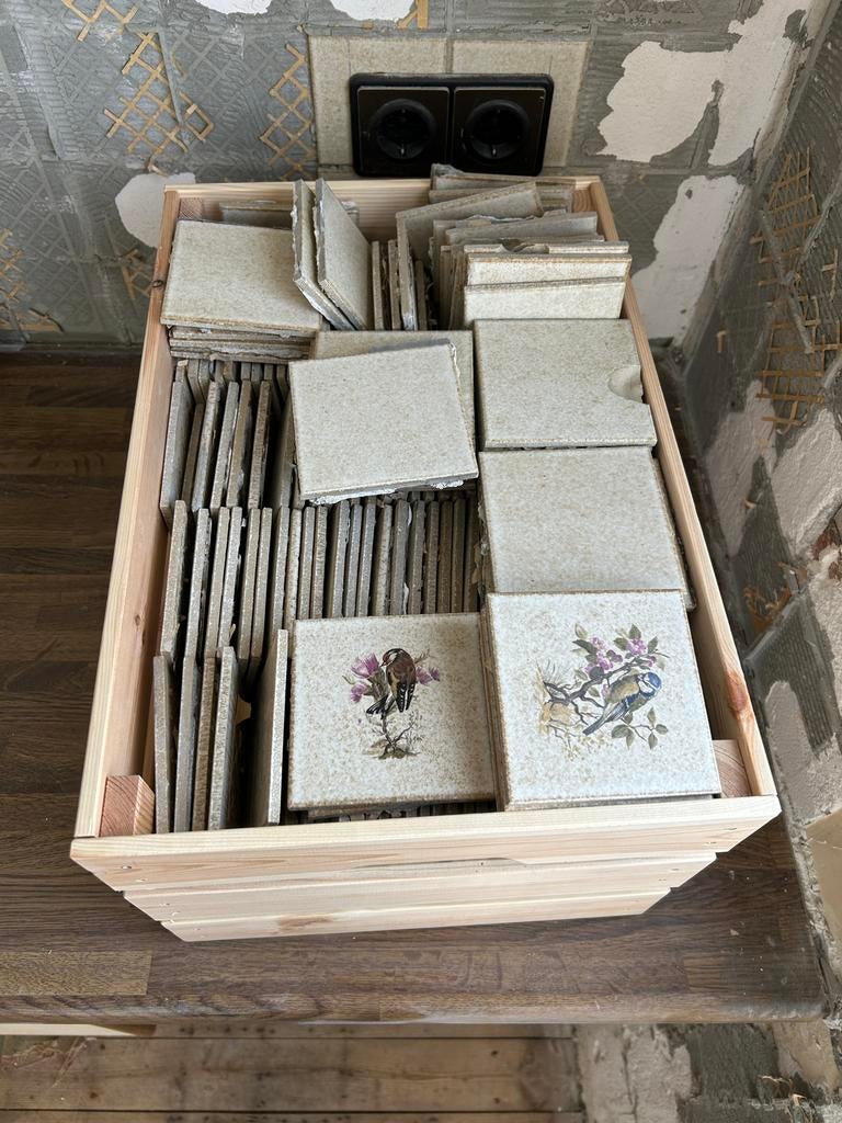 West Germany tegeltjes 10x10cm beige, Ophalen, Gebruikt, Minder dan 20 cm, Minder dan 20 cm