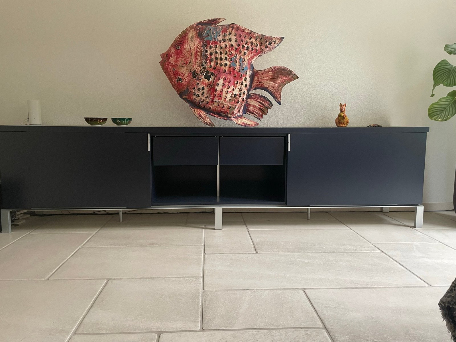 Italiaans design dressoir merk Misuraemme  kleur notte 41), Ophalen, Gebruikt, 200 cm of meer, Met lade(s)