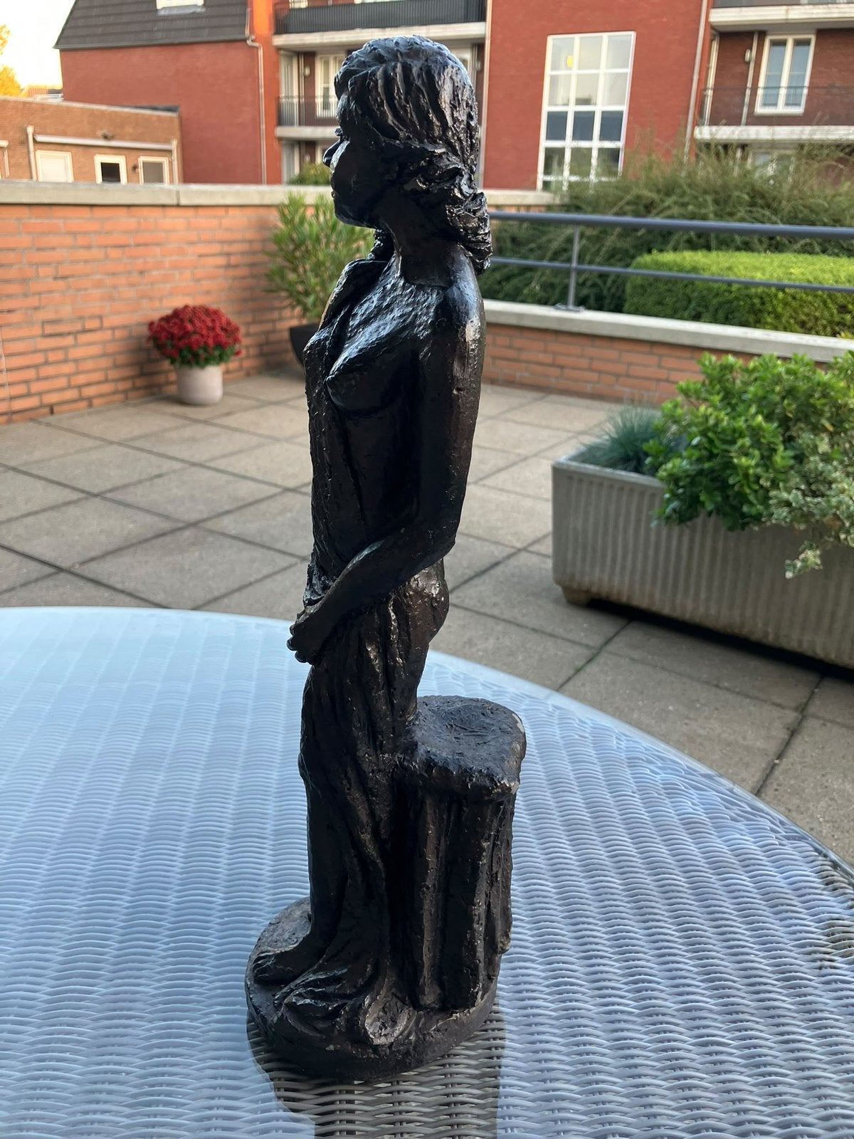 Vintage stenen beelden, zwaar materiaal, Ophalen, 20 - 50 cm, Steen of Keramiek, Beeld