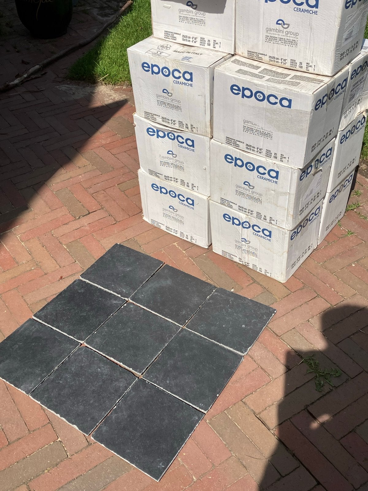Nieuwe Epoca Ceramiche Pierre Bleue Noir Bur. 20x20 tegels, Ophalen, Keramiek, Nieuw, 20 tot 40 cm