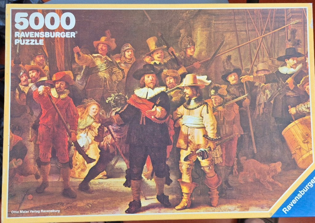 Ravensburger 5000 stukjes De Nachtwacht Rembrandt (17403), Ophalen of Verzenden, Meer dan 1500 stukjes, Zo goed als nieuw, Legpuzzel