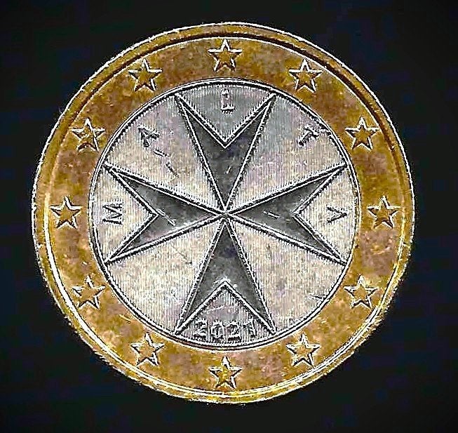 1 euro Malta 2021 - mooi exemplaar, Postzegels en Munten, Munten | Europa | Euromunten, Ophalen of Verzenden, Malta, 2 euro, Losse munt