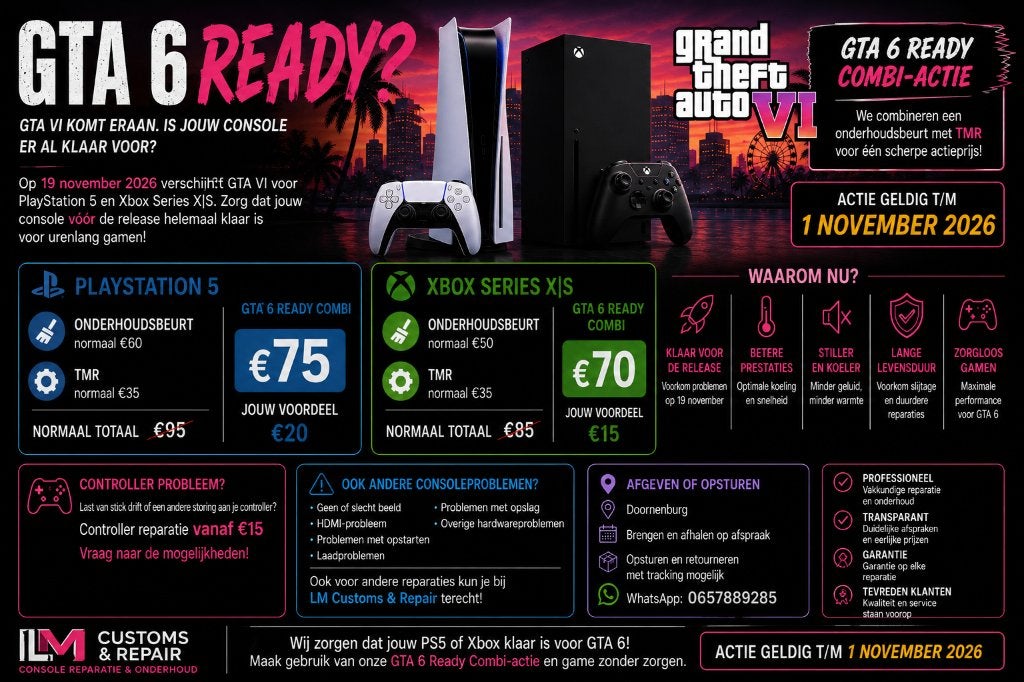 GTA 6 Ready | PS5 & Xbox Reparatie