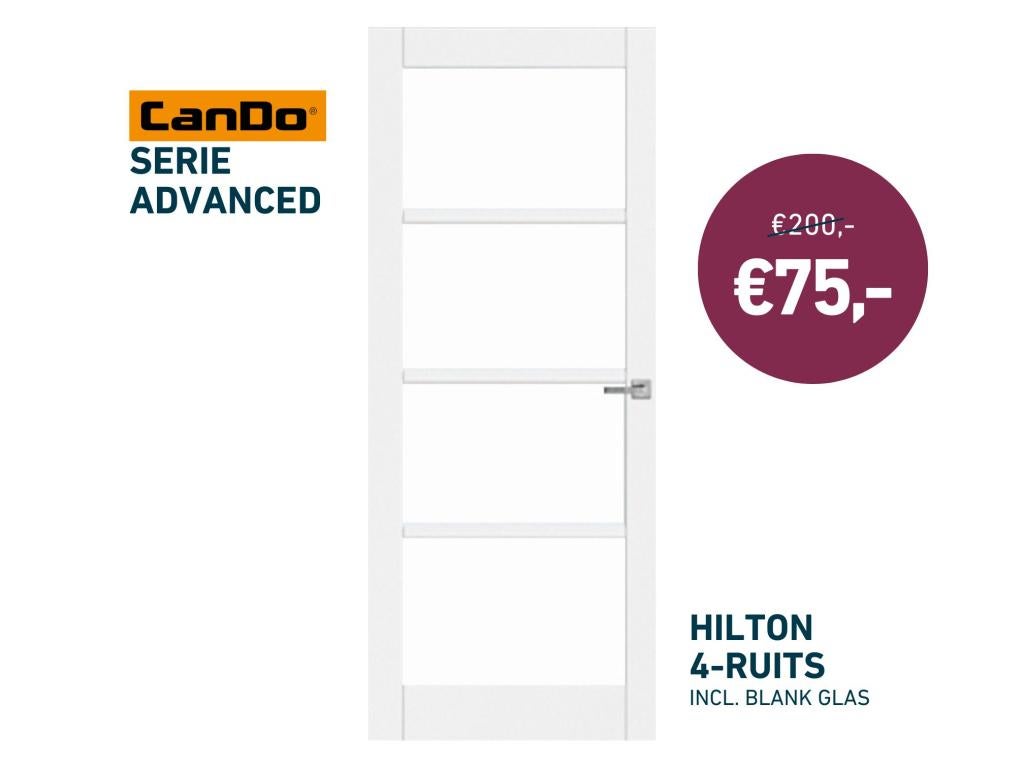 CanDo binnendeur - Advanced serie - ALLES MOET WEG!, 80 tot 100 cm, Binnendeur, Niet ingevuld, Nieuw