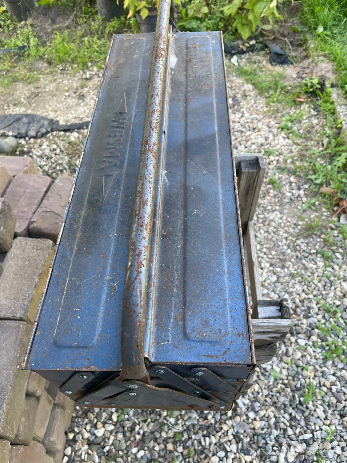 Oude metalen gereedschapskist, Ophalen of Verzenden