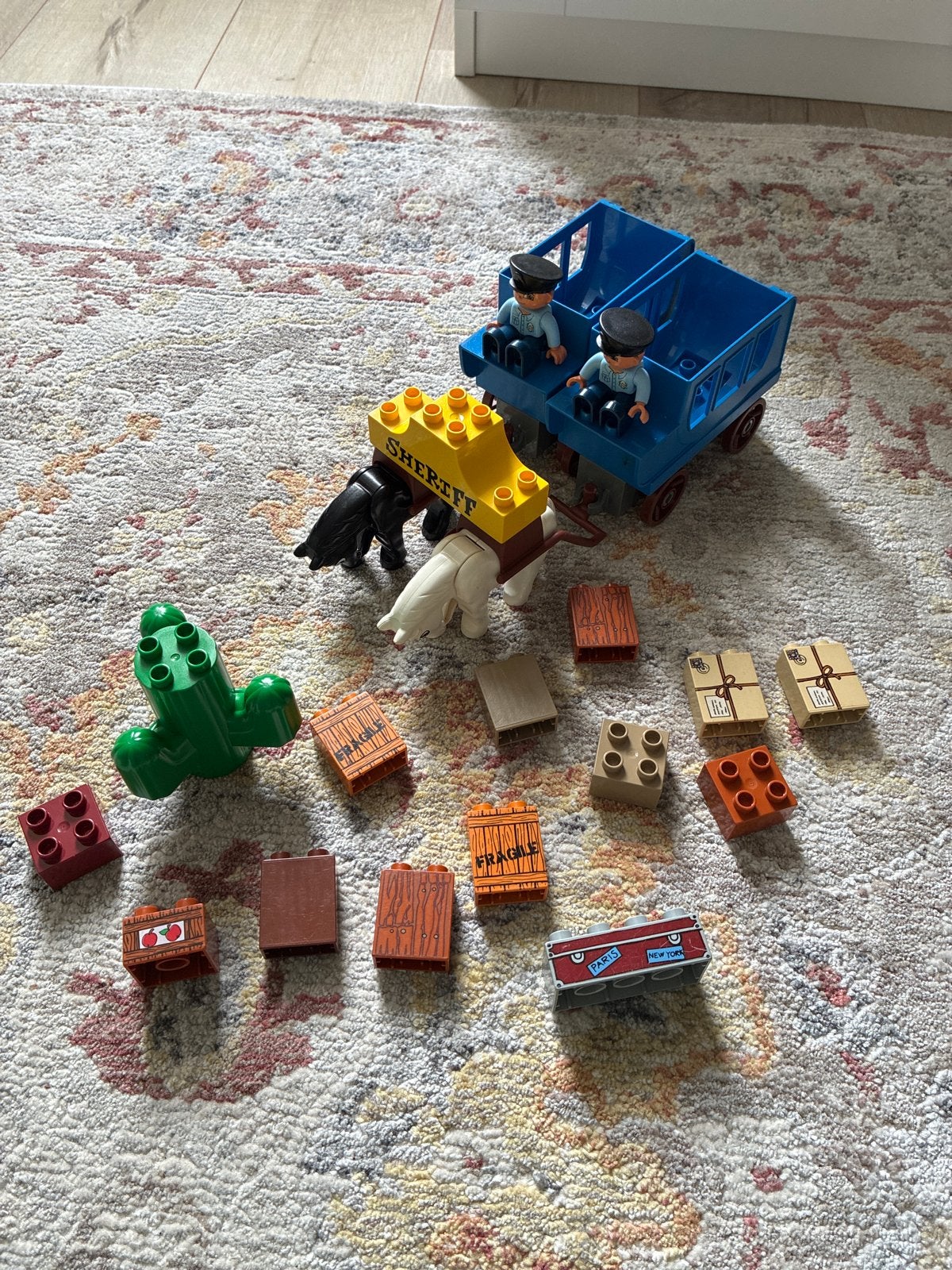 Lego Duplo Western Set met Sheriff en Paardenkoets, Ophalen, Inclusief minifiguren, Gebruikt, Overige thema's