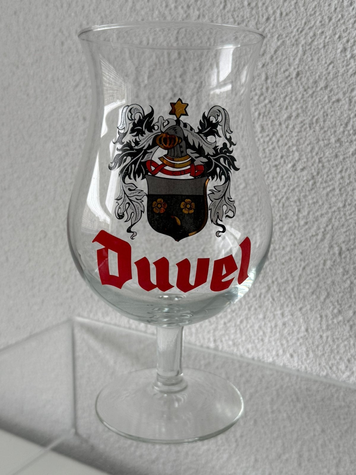 Vintage Duvelglas met wapenschild, Ophalen of Verzenden, Gebruikt, Bierglas
