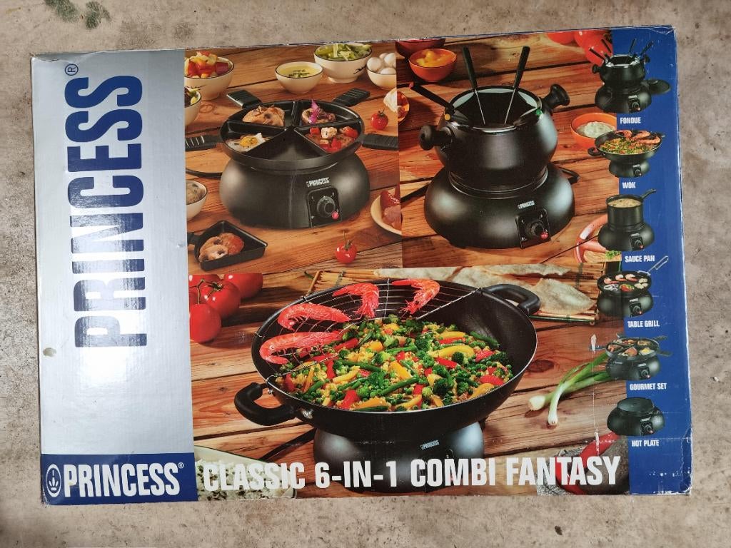 Princess 6 in 1 Fondue, Wok, Gourmet, Ophalen, Nieuw, 4 t/m 7 personen