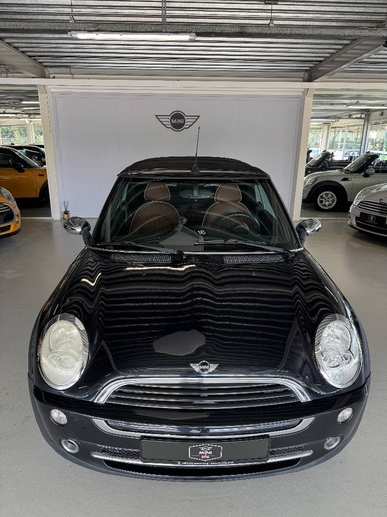 Mini 1.6 Cooper Sidewalk 2007 Zwart (3 MAANDEN  GARANTIE), Auto's, Voorwielaandrijving, 4 cilinders, Cabriolet, 4 stoelen