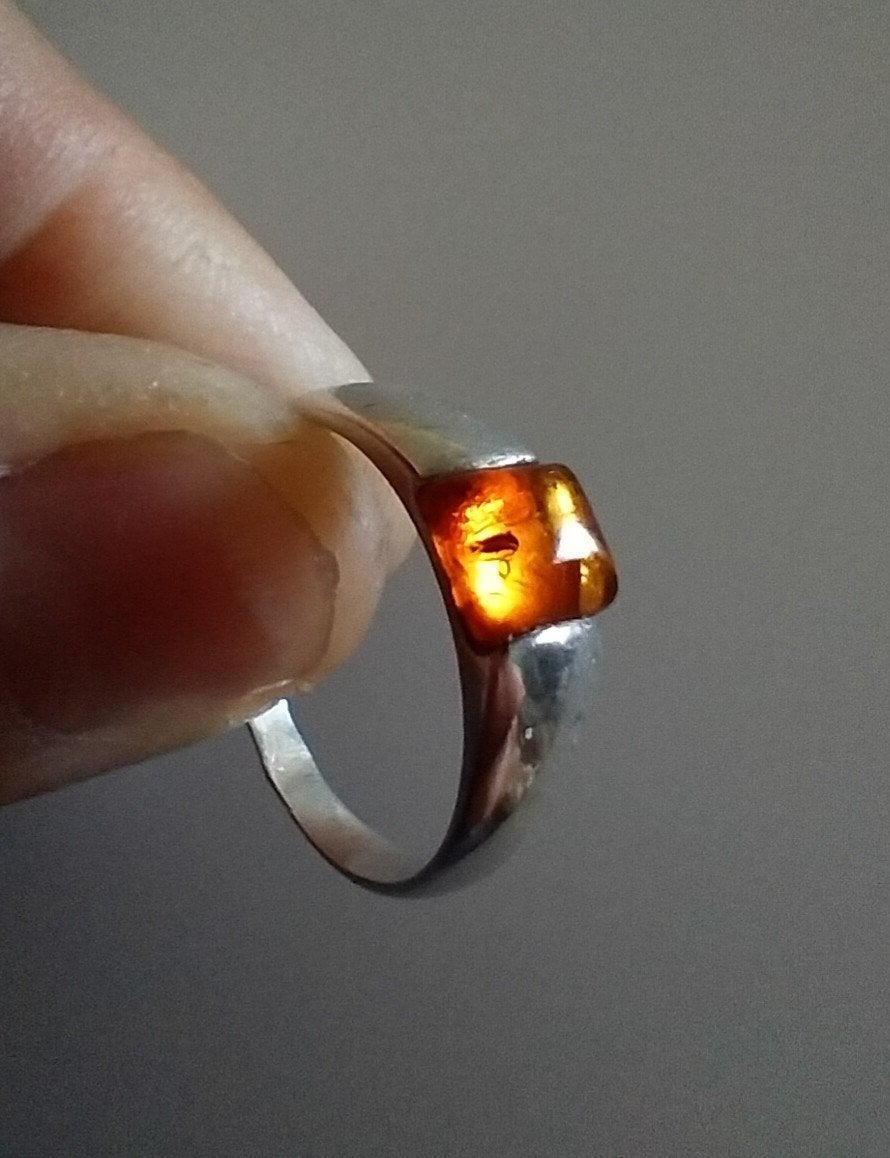Vintage Scandinavische Design Ring – 925 Zilver met Barnstee, Verzenden, Zo goed als nieuw, 17 tot 18, Dame of Heer