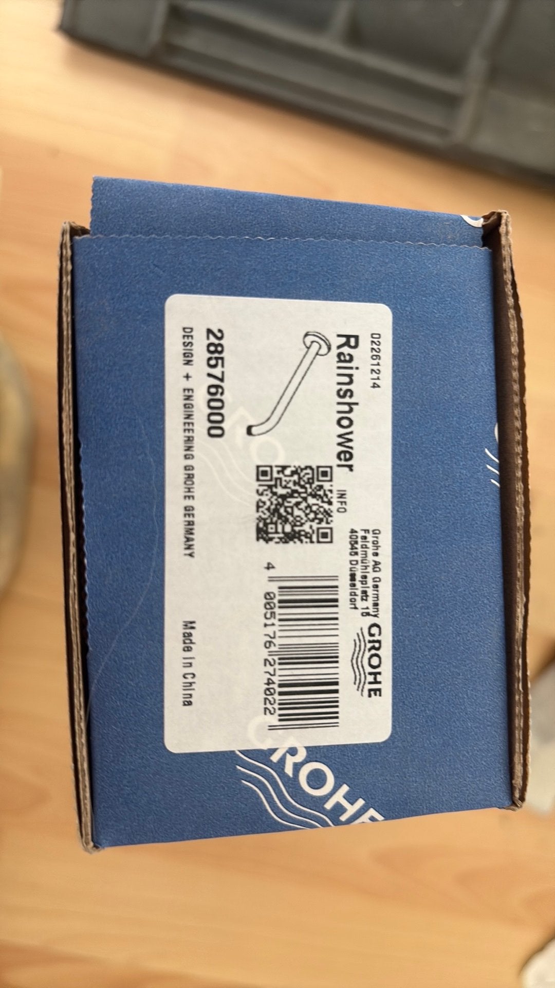 GROHE Rainshower Douchearm 28,6 cm – Nieuw in verpakking, Ophalen, Nieuw, Chroom, Douche