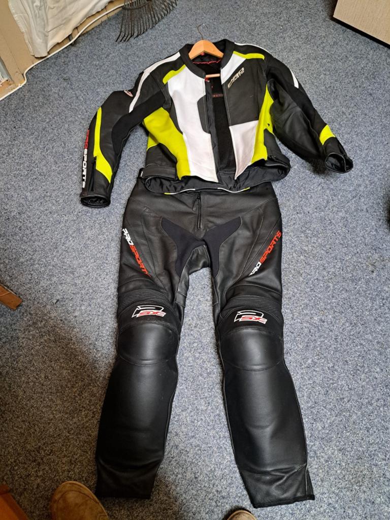 Leren tweedelig motorpak, Ophalen of Verzenden, Tweedehands, HJC