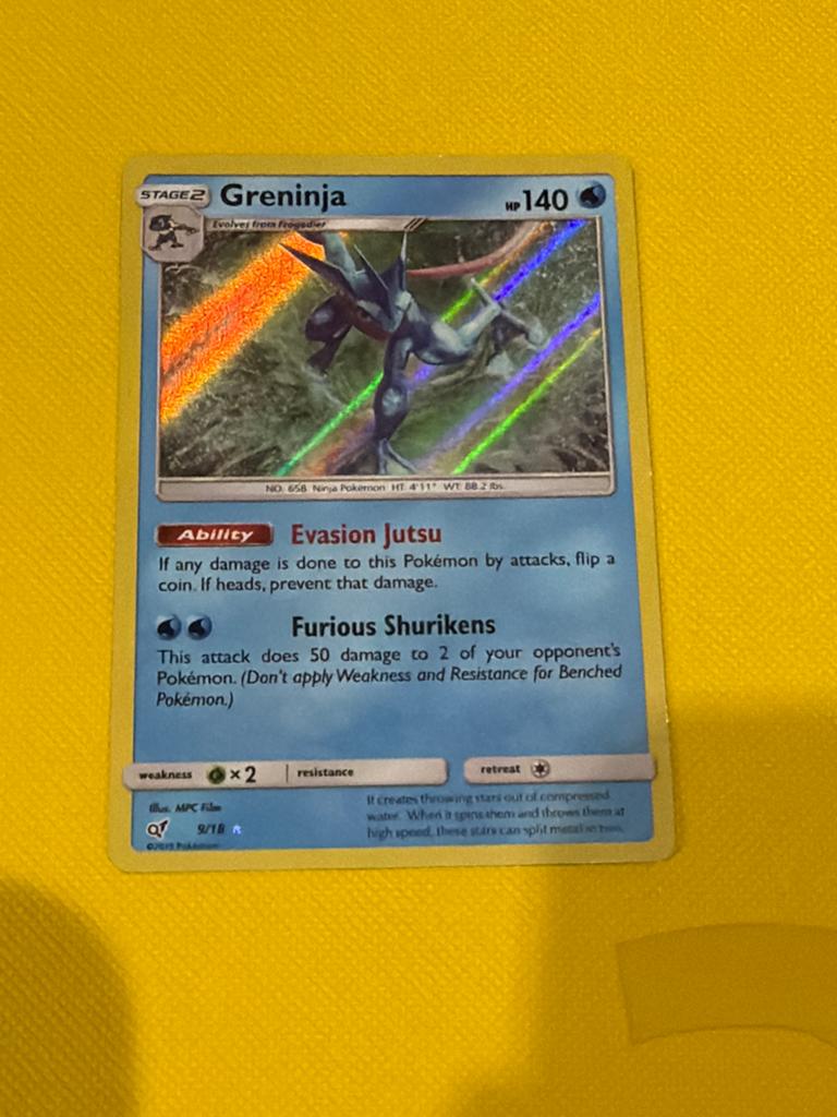 Greninja 9/18 Detective Pikachu Pokémon Kaart, Hobby en Vrije tijd, Verzamelkaartspellen | Pokémon, Ophalen of Verzenden, Zo goed als nieuw