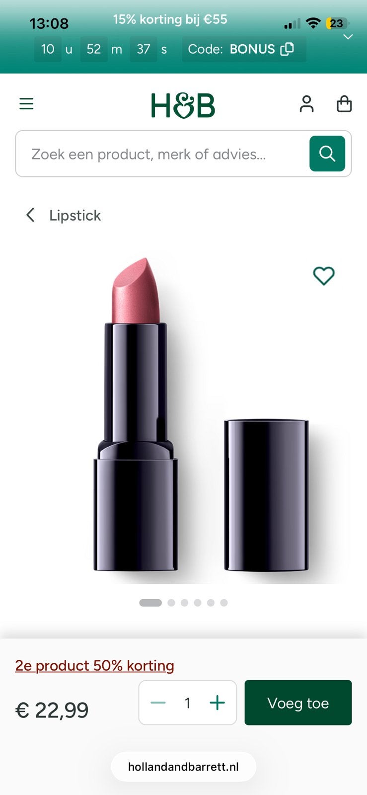 Dr Hauschka lippenstift - roze nummer 14, Ophalen of Verzenden, Zo goed als nieuw, Roze, Lippen