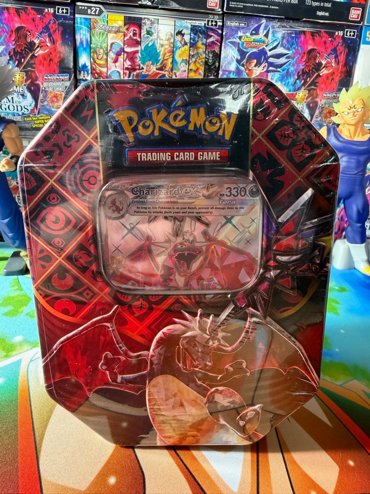 Paldean Fates: Tera Charizard ex Tin - Pokémon Kaartspel, Ophalen of Verzenden, Nieuw, Meerdere kaarten, Foil