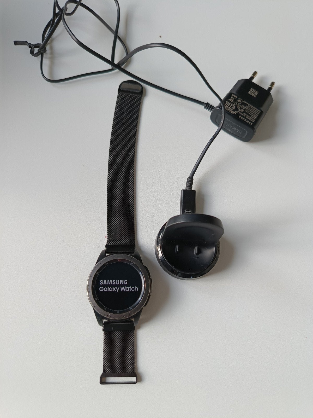 Samsung Galaxy Watch SM-R810 met oplader, Ophalen, Gebruikt, Zwart, Samsung