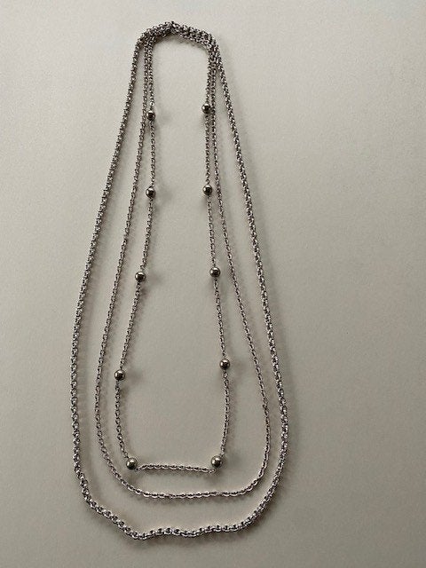 Halssierraad ketting jaren 60, Overige materialen, Ophalen of Verzenden, Zo goed als nieuw, Zilver