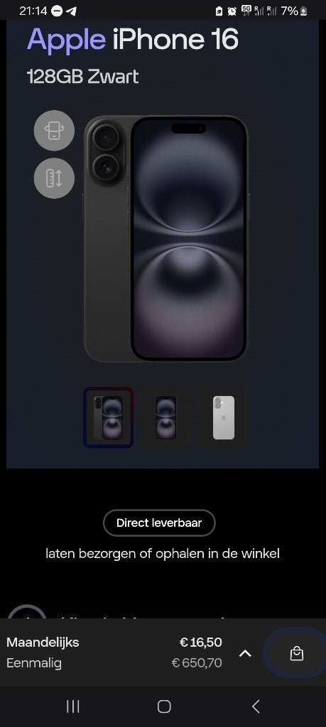 Iphone 16, Telecommunicatie, Mobiele telefoons | Apple iPhone, Ophalen, Nieuw, Zwart, 128 GB
