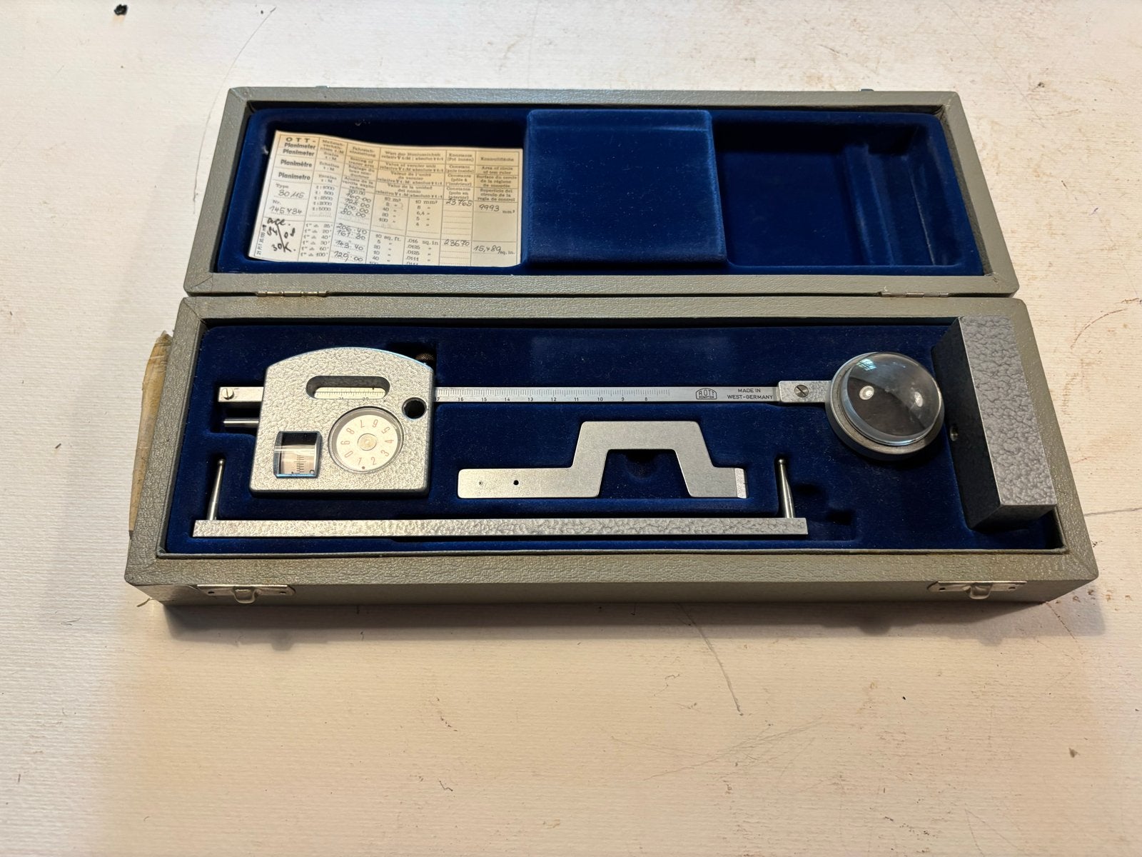 Ott Planimeter 30115 in originele koffer, Antiek en Kunst, Ophalen of Verzenden