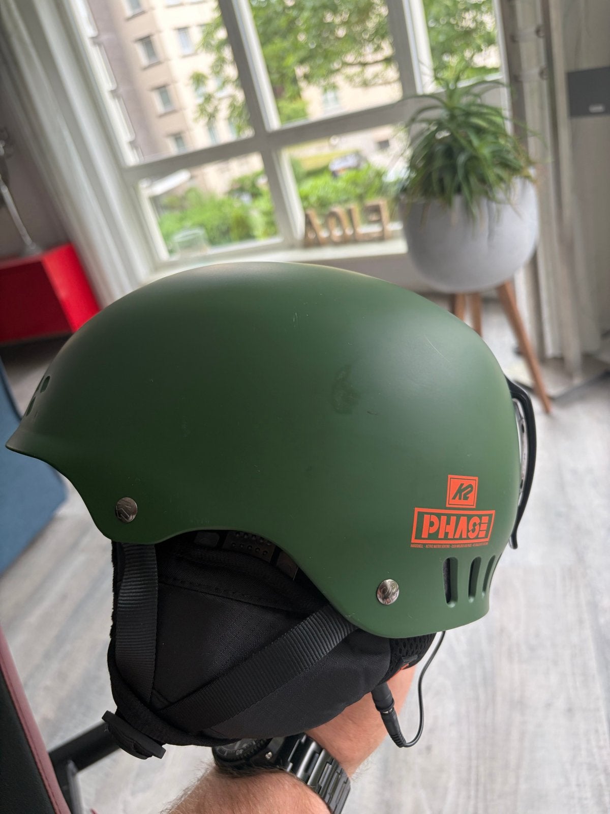 K2 Phase skihelm met geïntegreerde Bluetooth speakers, Overige typen, Zo goed als nieuw, Skiën, Minder dan 100 cm