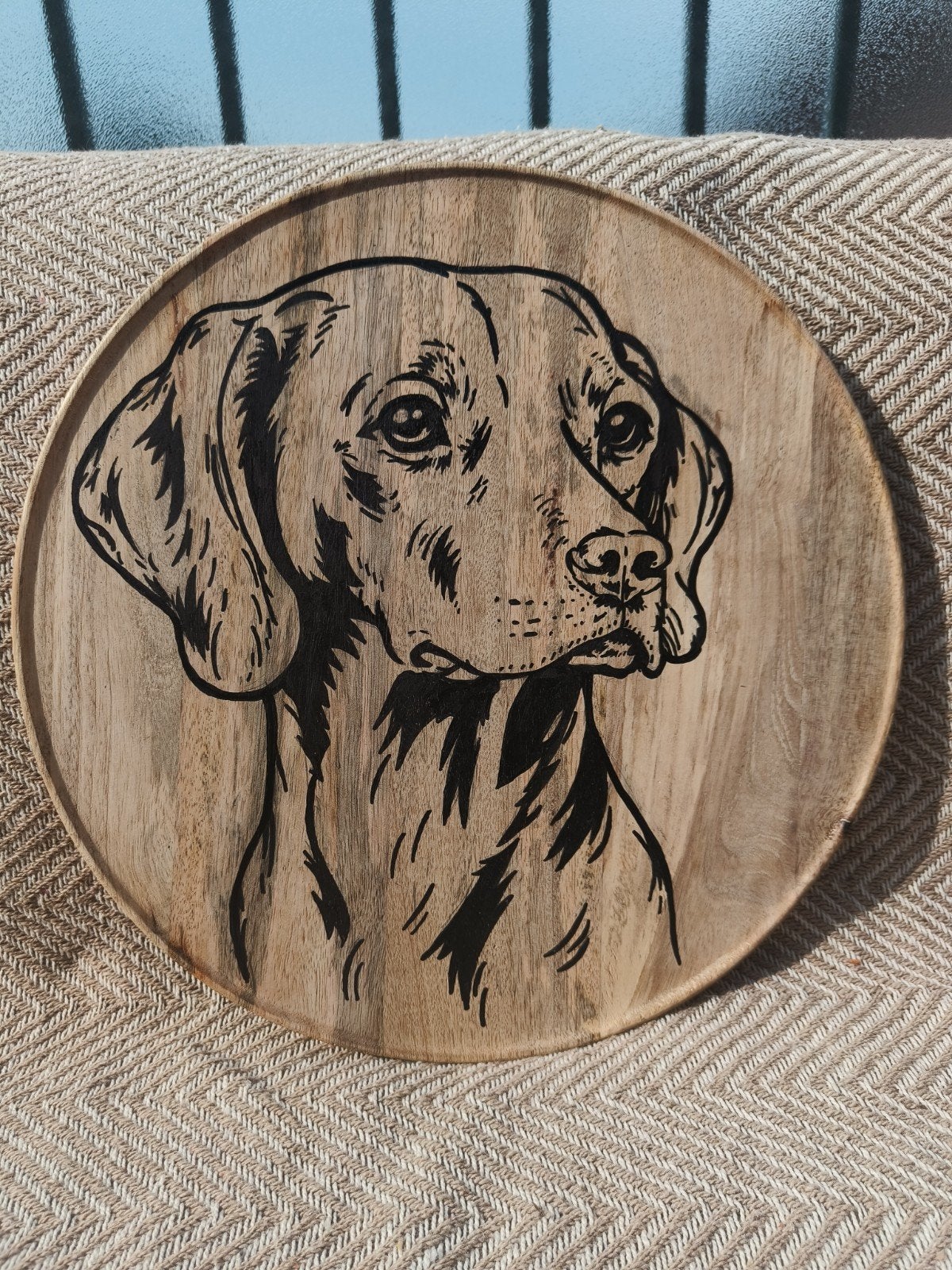 Handgemaakte Viszla Hond Decoratie - Hout - 37cm, Ophalen of Verzenden, Nieuw, Bruin, Hout