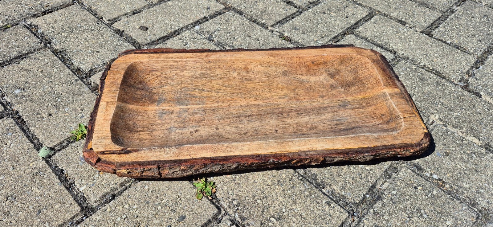 Decoratieve houten schaal van boomstam, Ophalen