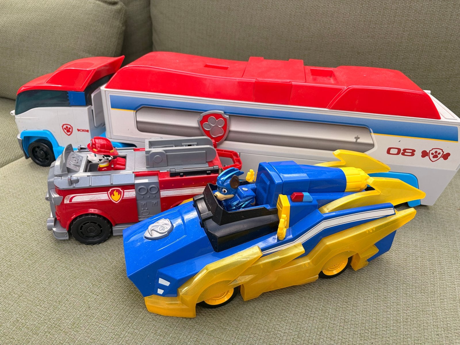 Paw Patrol speelgoed set: Patroller, brandweerwagen & jet, Ophalen of Verzenden, Gebruikt