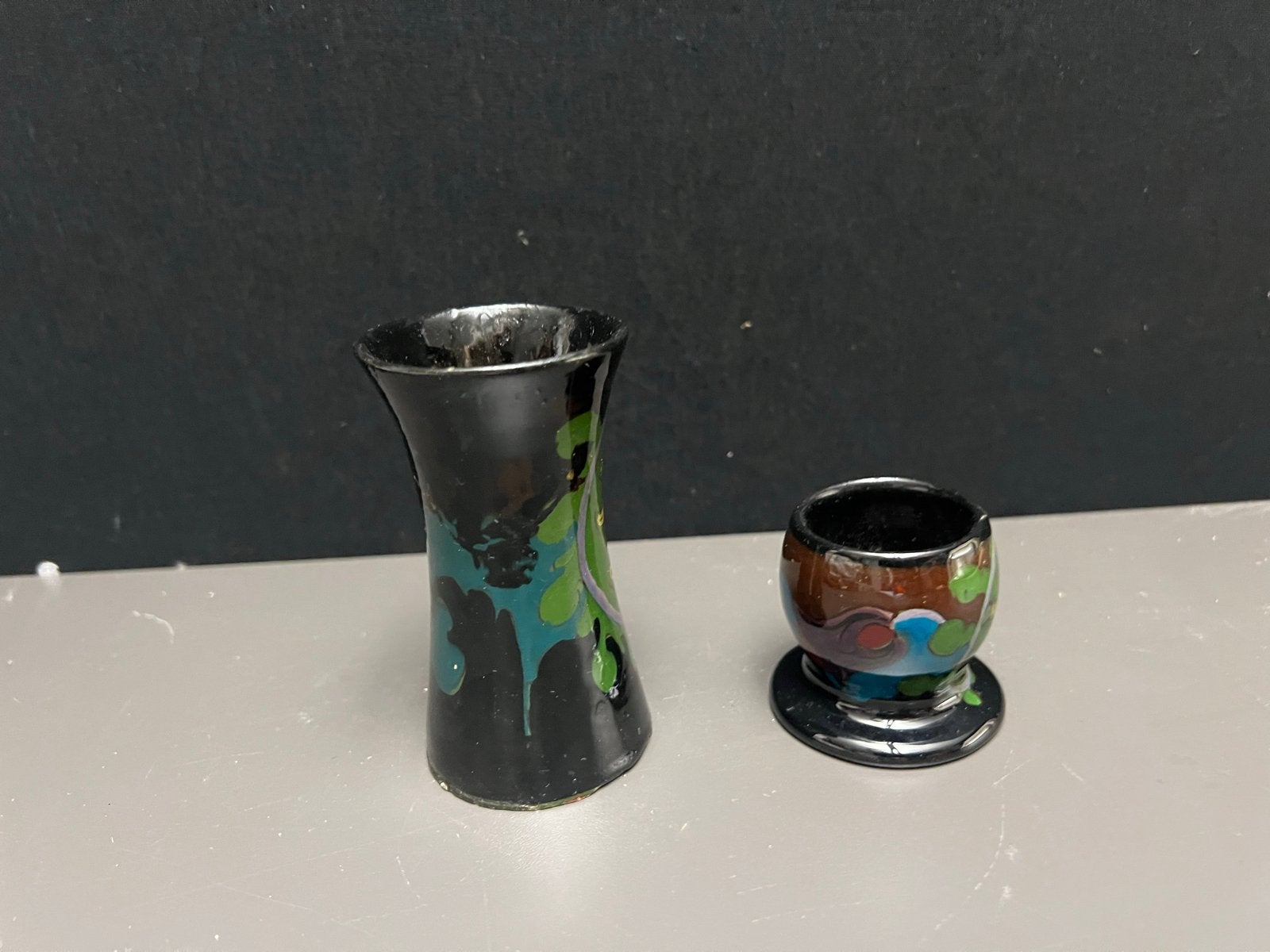 Duo Antiek Gouds/Schoonhoven Miniatuur Plateel, Ophalen of Verzenden