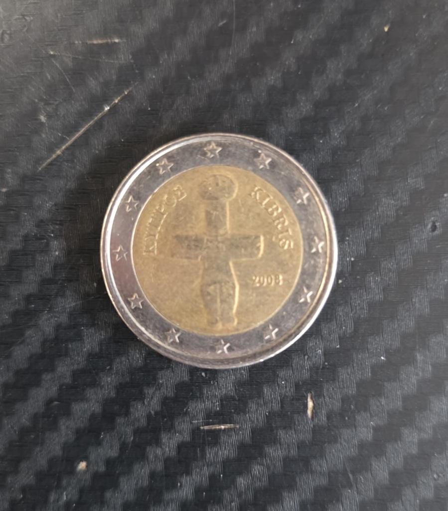 2 Euro munt Cyprus 2008, Ophalen of Verzenden, Cyprus, 2 euro, Losse munt