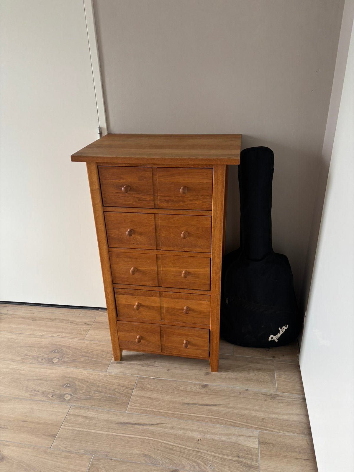 Eiken houten kasje, Huis en Inrichting, Kasten | Ladekasten, Ophalen, Gebruikt, 5 laden of meer, 100 tot 150 cm