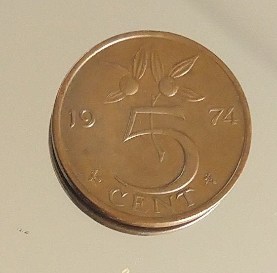 5 cent 1974,   volgnr 32, Postzegels en Munten, Munten | Nederland, Ophalen of Verzenden, Koningin Juliana, Losse munt