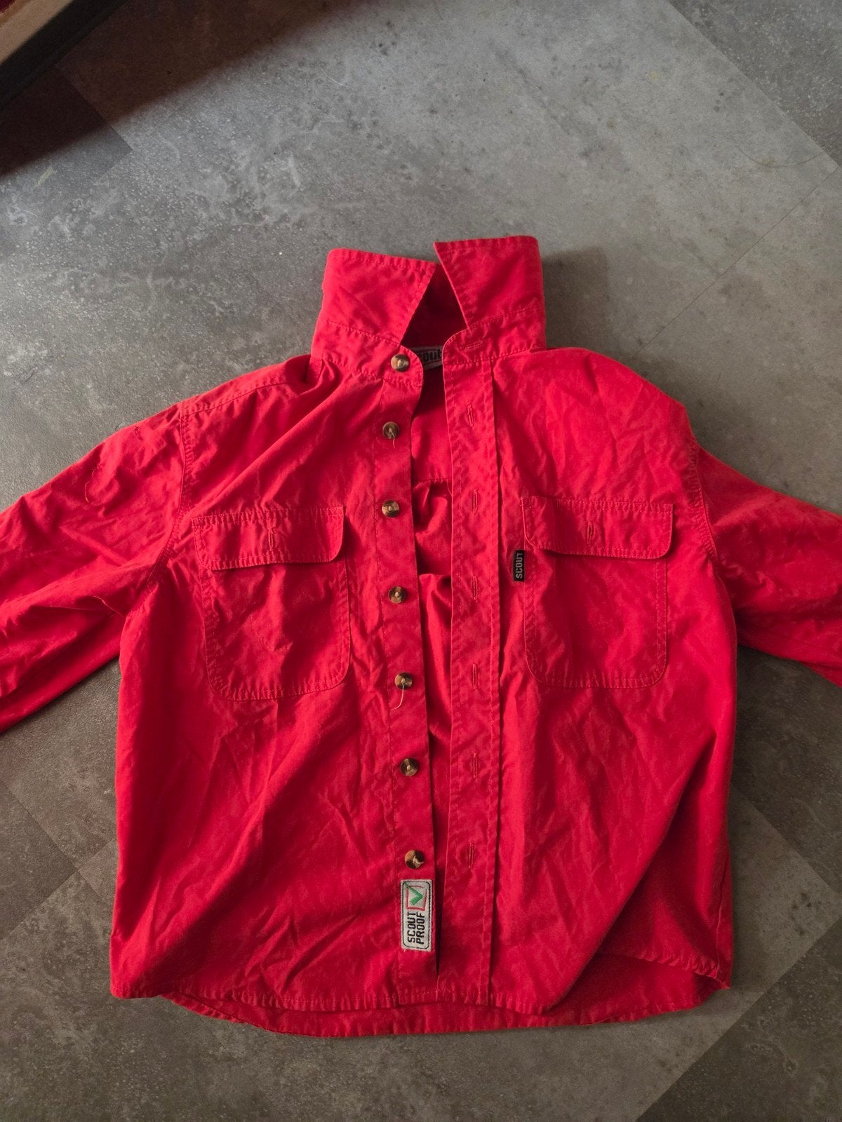 Scoutfit scouting Rood Overhemd Maat 128, Ophalen of Verzenden