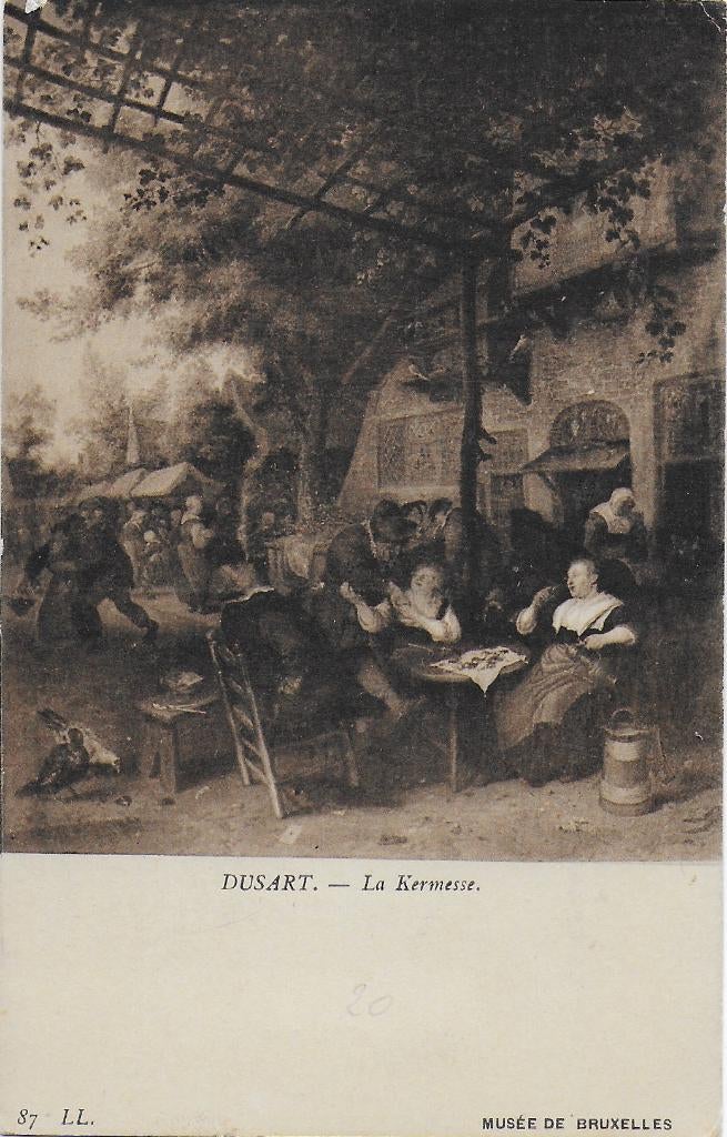 Tk1 Ongelopen ansichtkaart museum brussel de kermis - dusart, Verzenden, 1940 tot 1960, Gelopen