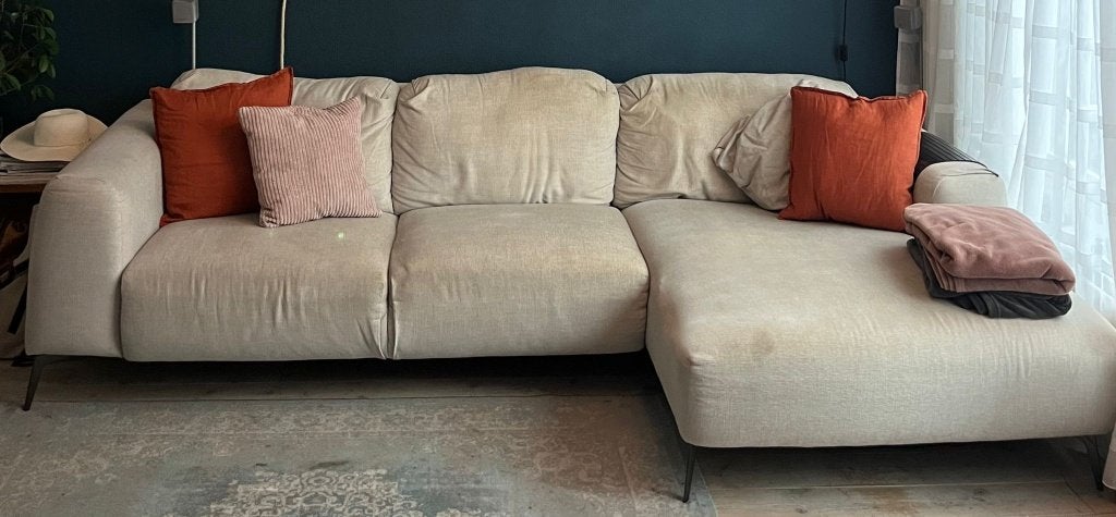 GRATIS Hoekbank met chaise longue (290 x 160 cm) | MOET WEG, Ophalen, 250 tot 300 cm, Gebruikt, Hoekbank