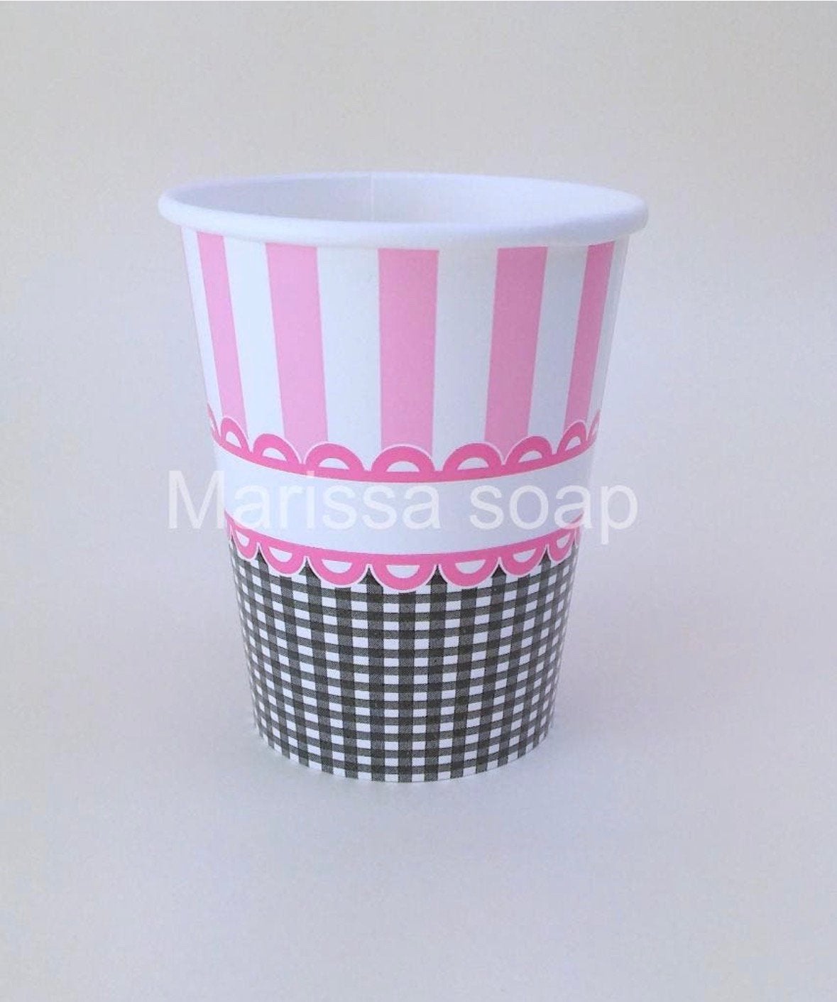 Bekers roze/zwart - 8 st | geboorte - verjaardag -babyshower, Ophalen of Verzenden, Nieuw, Geboorte of Huwelijk