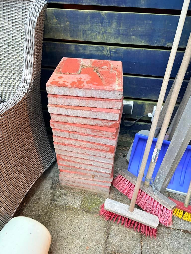 Rode terrastegels, Tuin en Terras, Tegels en Klinkers, Gebruikt, Ophalen of Verzenden, Minder dan 5 m², Beton