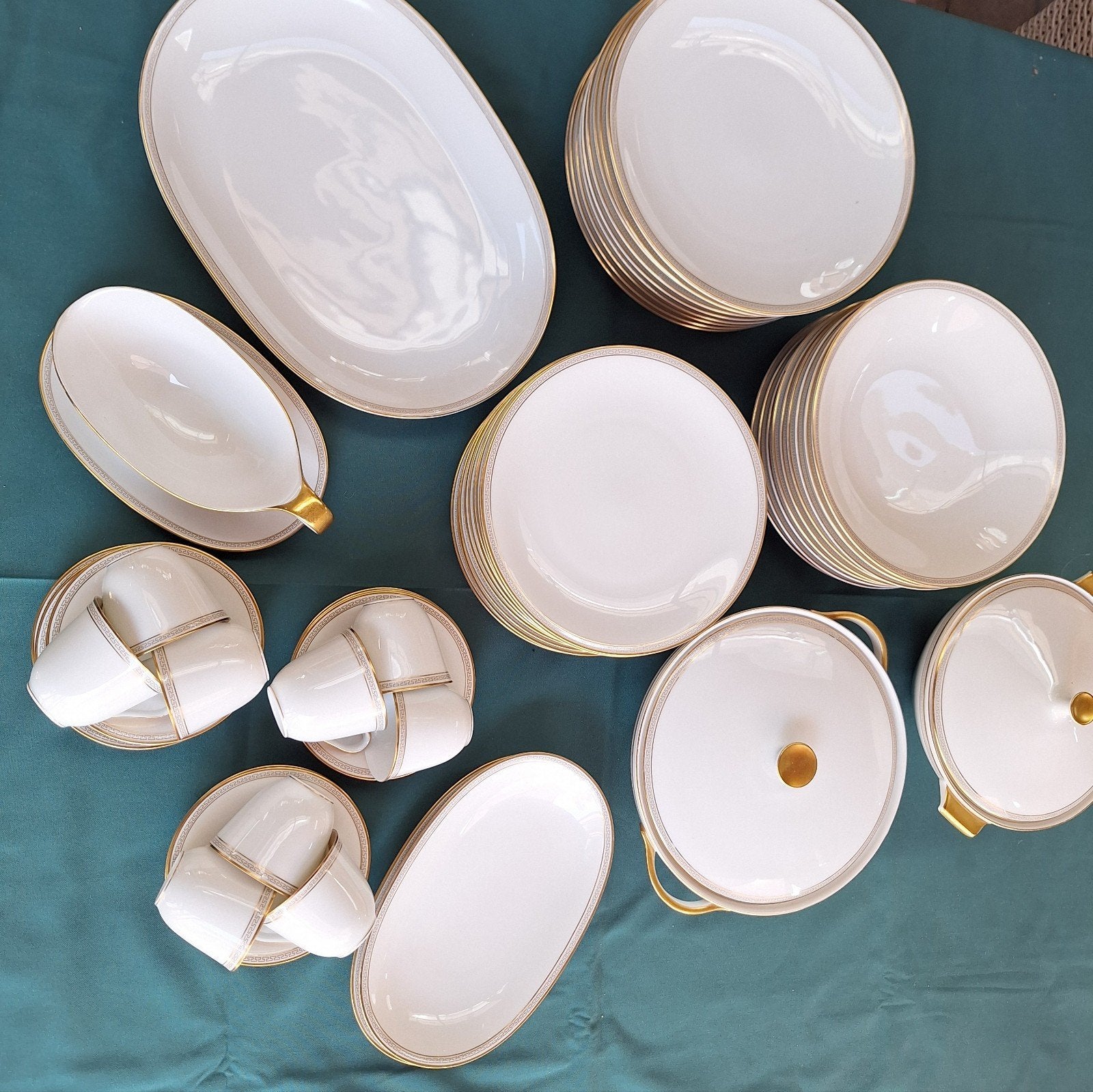 Antiek porseleinen servies Heinrich Selb Bavaria, 42-delig, Antiek en Kunst, Ophalen