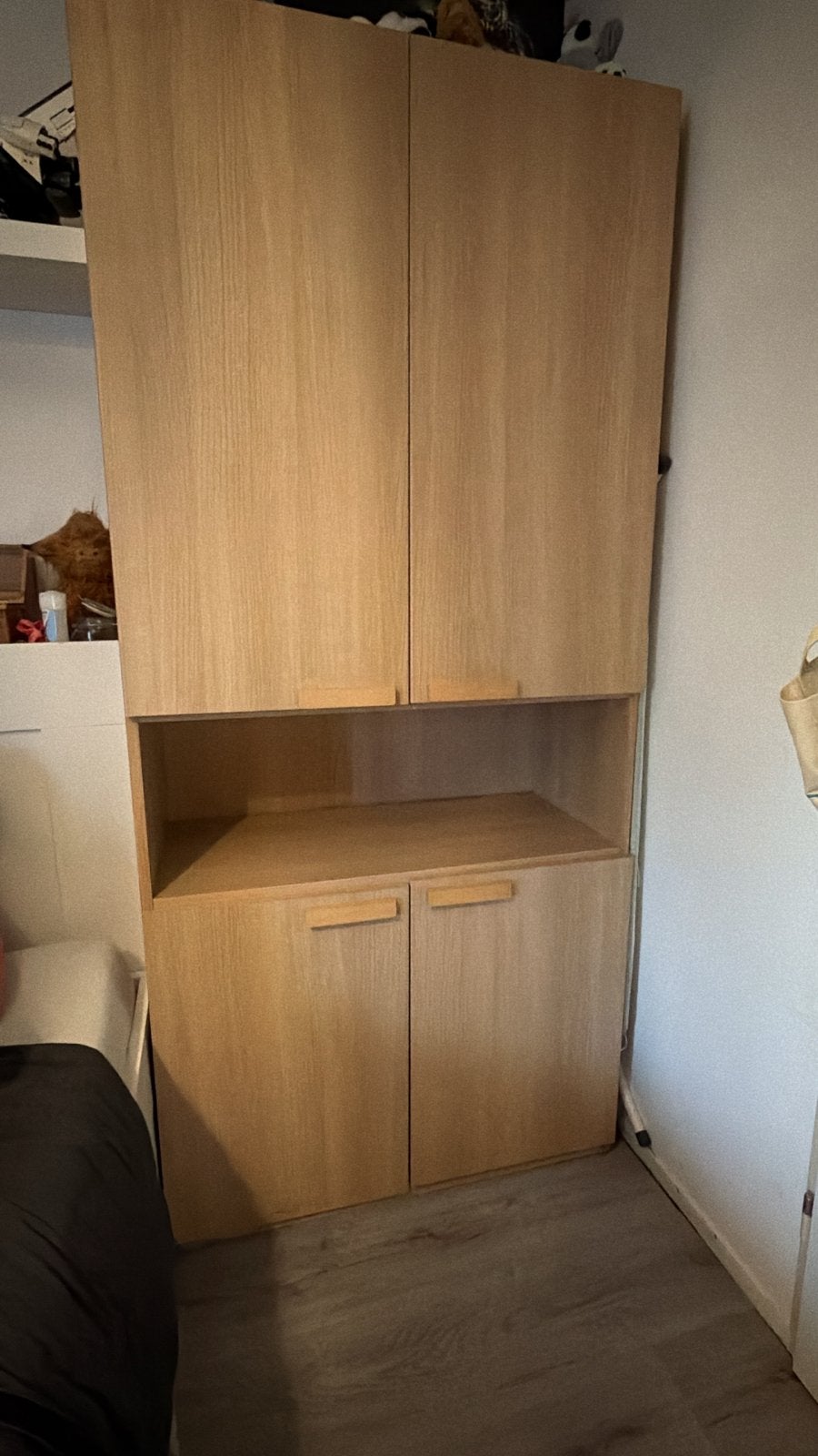 Houten kast met deuren en planken - Gebruikt, Ophalen, Gebruikt, 200 cm of meer, 50 tot 100 cm