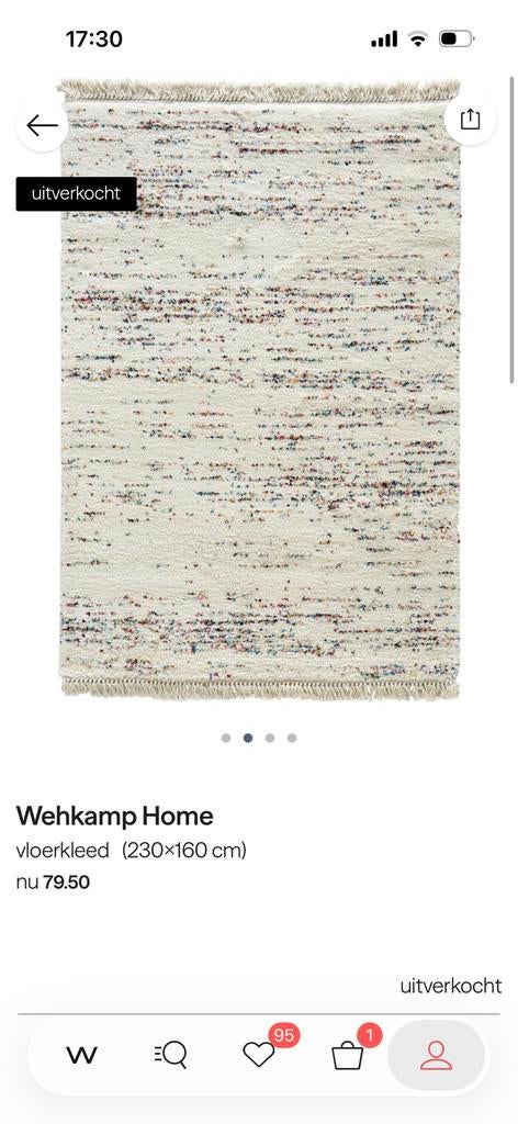 Kleurrijk vloerkleed 230 x 160, Ophalen, 150 tot 200 cm, 200 cm of meer, Zo goed als nieuw