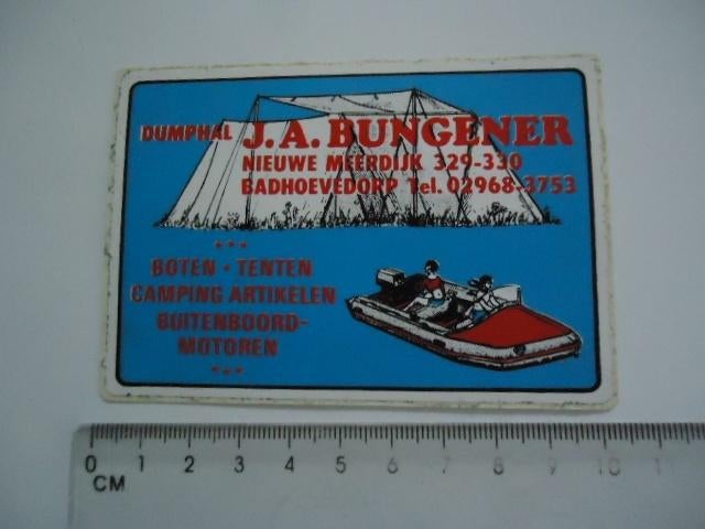 sticker oud DUMPHAL Bungener Badhoevedorp dumpshop dump, Verzamelen, Stickers, Verzenden, Zo goed als nieuw, Bedrijf of Vereniging