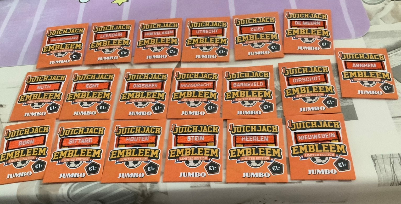 Jumbo Juich Jack Emblemen - Diverse Steden (Limited Edition), Hobby en Vrije tijd, Stickers en Plaatjes, Ophalen of Verzenden