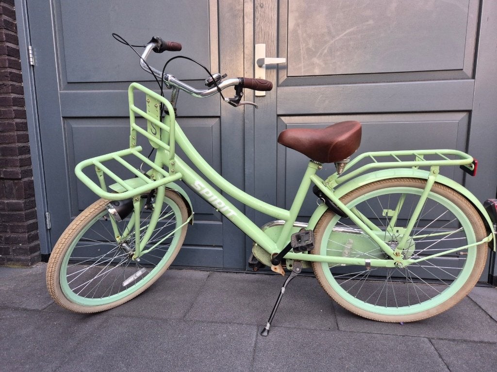 Gebruikte Spirit kinderfiets 24 inch – lichtgroen, Fietsen en Brommers, Ophalen, Gebruikt, Spirit, Terugtraprem