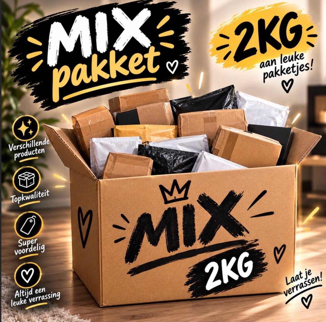 Verrassingspakket 2KG - Mix van Leuke Pakketjes!, Ophalen of Verzenden