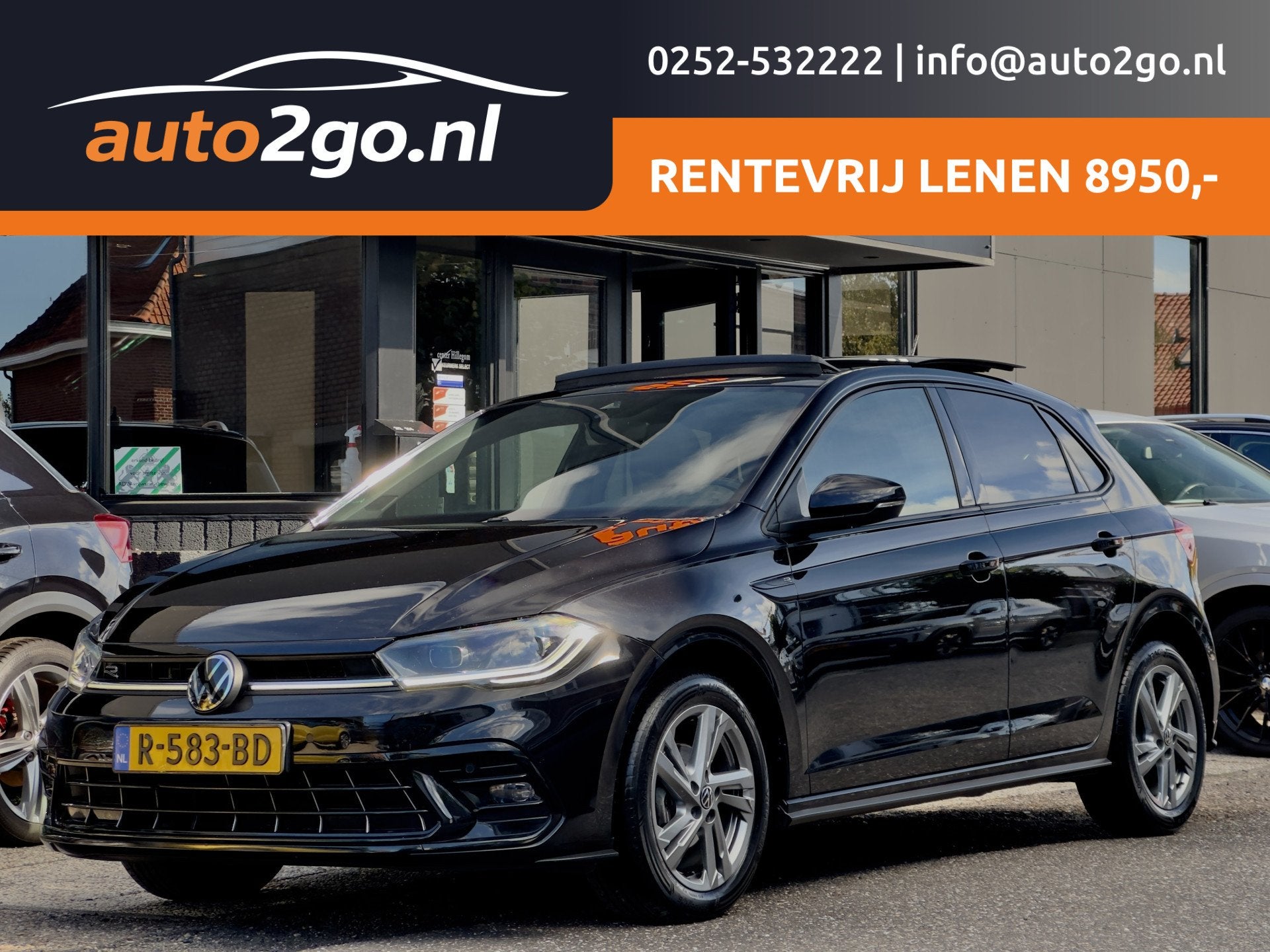 Volkswagen Polo 1.0 TSI R-LINE AUT7 PANODAK NW-MODEL! NAVI D, Auto's, Dealer onderhouden, Gebruikt, Euro 6, Alcantara