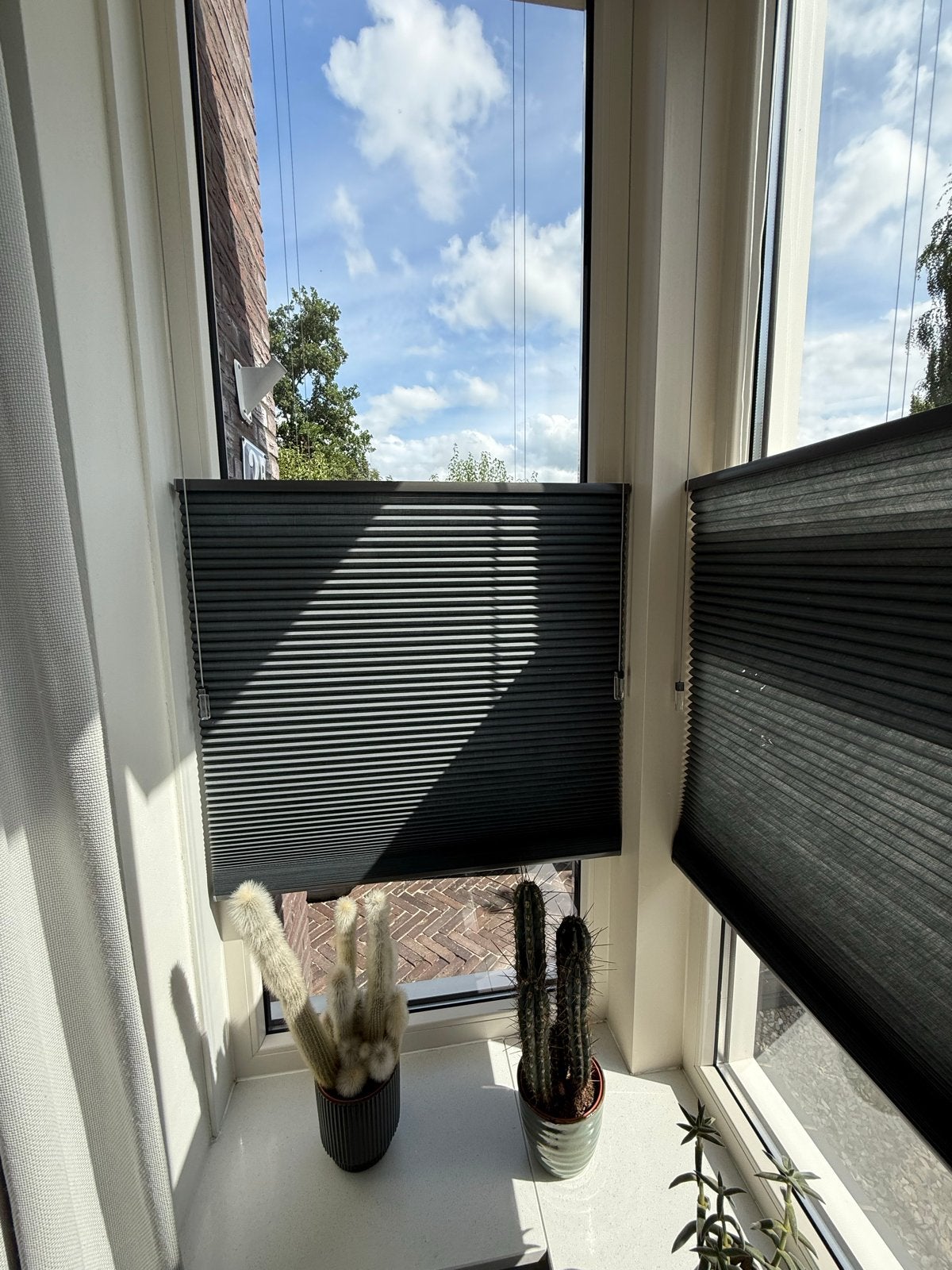 5x Luxaflex Duettes Smart-Koord Top-Down Bottom-Up Antraciet, Ophalen, Gebruikt, Zonwerend, Grijs
